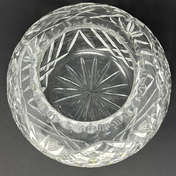 Cut Crystal Rose Bowl Vase 7” Wide 6”high - Picture 2 of 4